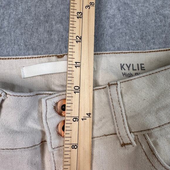 liT Kylie High Rise Curvy Skinny Ankle Jeans Womens Tan/Cream 6 Frayed Hem Work - Picture 12 of 12